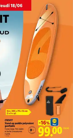 Lidl CRIVIT Stand up paddle polyvalent gonflable offre