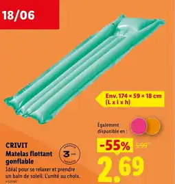 Lidl CRIVIT Matelas flottant gonflable offre