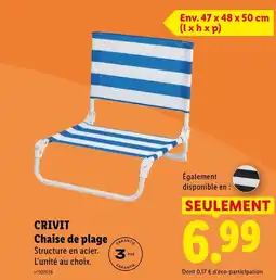 Lidl CRIVIT Chaise de plage offre