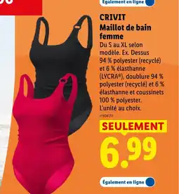 Lidl CRIVIT Maillot de bain femme offre