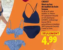 Lidl CRIVIT Haut ou bas de maillot de bain femme offre