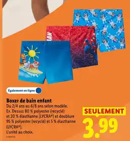 Lidl Boxer de bain enfant offre