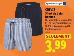 Lidl CRIVIT Short de bain homme offre