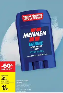 Carrefour Mennen - déodorant à piles offre