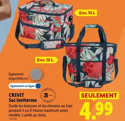 Lidl CRIVIT Sac isotherme offre