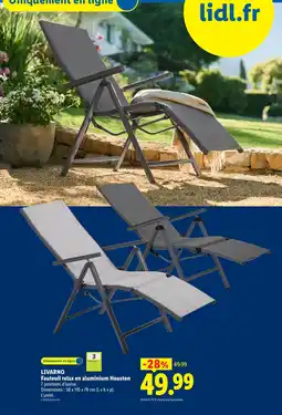 Lidl LIVARNO Fauteuil relax en aluminium Houston offre