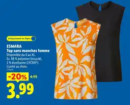 Lidl ESMARA Top sans manches femme offre