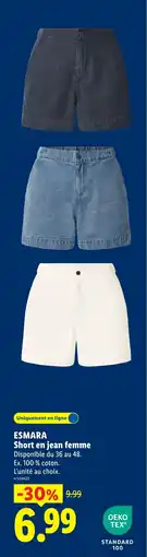 Lidl ESMARA Short en jean femme offre