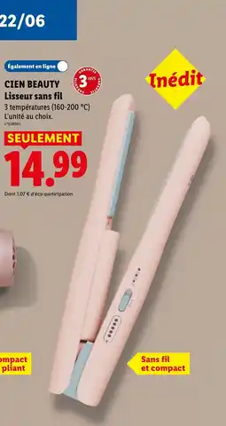 Lidl CIEN BEAUTY Lisseur sans fil offre