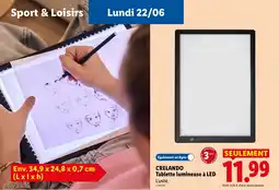 Lidl CRELANDO Tablette lumineuse à LED offre