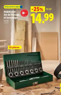 Lidl PARKSIDE Set de filetage et taraudage offre
