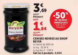 Super U Cerises noires au sirop beyer offre