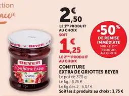 Super U Confiture extra de griottes beyer offre