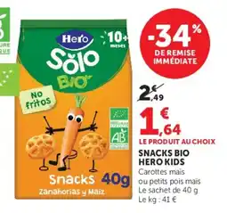 Super U Snacks bio hero kids offre