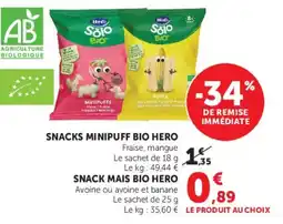 Super U Snacks minipuff bio hero offre