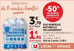 Super U Eau minerale naturelle velleminfroy offre