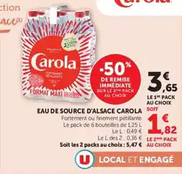 Super U Eau de source d'alsace carola offre