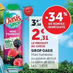 Super U Sirop oasis offre
