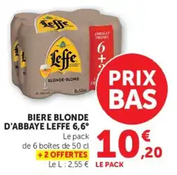 Super U Biere blonde d'abbaye leffe 6,6° offre