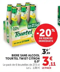 Super U Biere sans alcool tourtel twist citron 0,0° offre