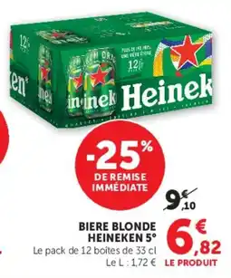 Super U Biere blonde heineken 5° offre
