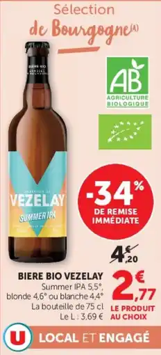 Super U Biere bio vezelay offre
