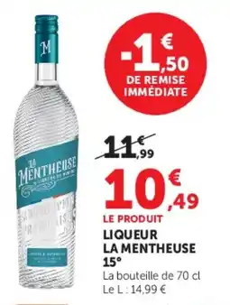 Super U Liqueur la mentheuse 15° offre