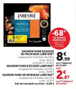 Super U Saumon fume sauvage du pacifique labeyrie offre