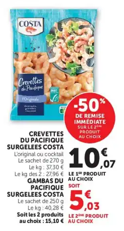 Super U Crevettes du pacifique surgelees costa offre