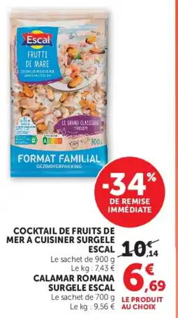 Super U Cocktail de fruits de mer a cuisiner surgele escal offre