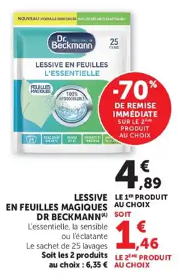 Super U Lessive en feuilles magiques dr beckmann offre