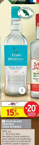 Intermarché Express Trois rivières rhum blanc agricole 50° offre