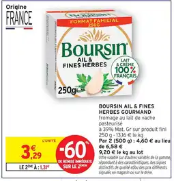 Intermarché Express Boursin ail & fines herbes gourmand offre