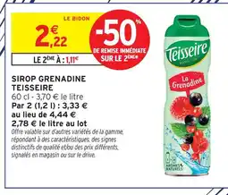 Intermarché Express Teisseire sirop grenadine offre