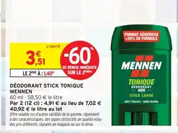 Intermarché Express Mennen déodorant stick tonique offre