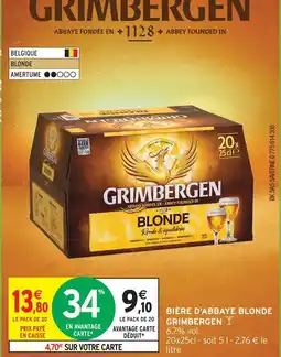 Intermarché Express Grimbergen bière d'abbaye blonde offre