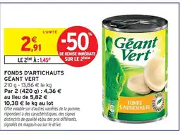 Intermarché Géant vert fonds d'artichauts offre