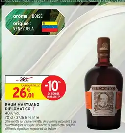 Intermarché Express Diplomatico rhum mantuano offre