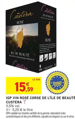 Intermarché Custera igp vin rosé corse de l'île de beauté offre