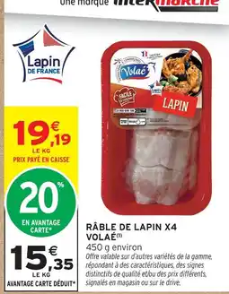 Intermarché Express Volaé râble de lapin x4 offre