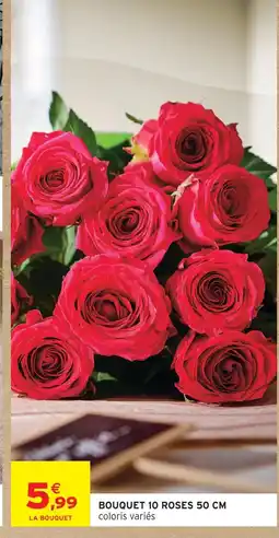 Intermarché Express Bouquet 10 roses 50 cm offre