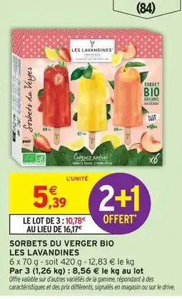 Intermarché Les lavandines sorbets du verger bio offre