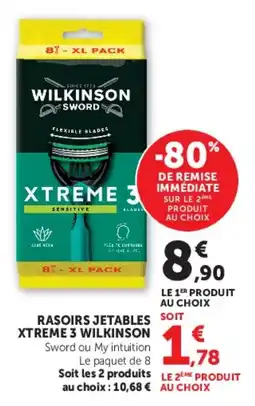 Super U Rasoirs jetables xtreme 3 wilkinson offre