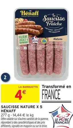 Intermarché Hénaff saucisse nature x 5 offre