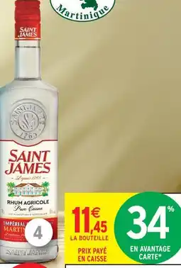 Intermarché Saint james rhum agricole pur canne offre