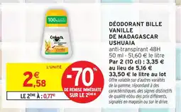 Intermarché Ushuaïa déodorant bille vanille de madagascar offre