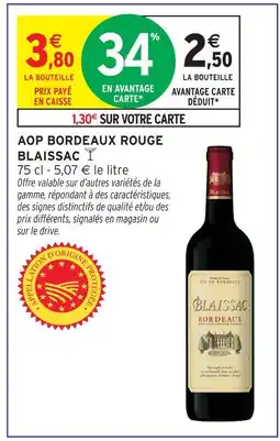Intermarché Blaissac aop bordeaux rouge offre