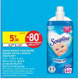 Intermarché Soupline adoucissant concentré grand air 64 lavages offre