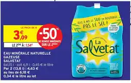 Intermarché Salvetat eau minérale naturelle gazeuse offre