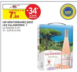 Intermarché Les calandières igp méditerranée rosé offre